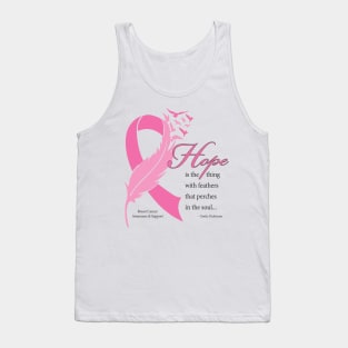 Breast cancer hope quote with black type Tank Top